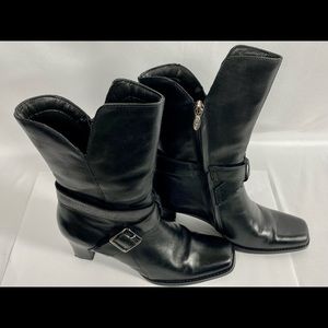 Harley Davidson Women’s Black Zip High Heel  Moto Boots # 85232  Sz. 8 .